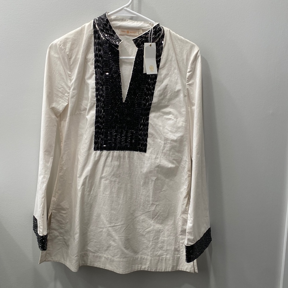 NWT Tory Burch white and black tunic